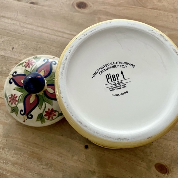 Pier 1 Vintage Hand Painted πππππππ‘π Earthenware Jar - Picture 7 of 8